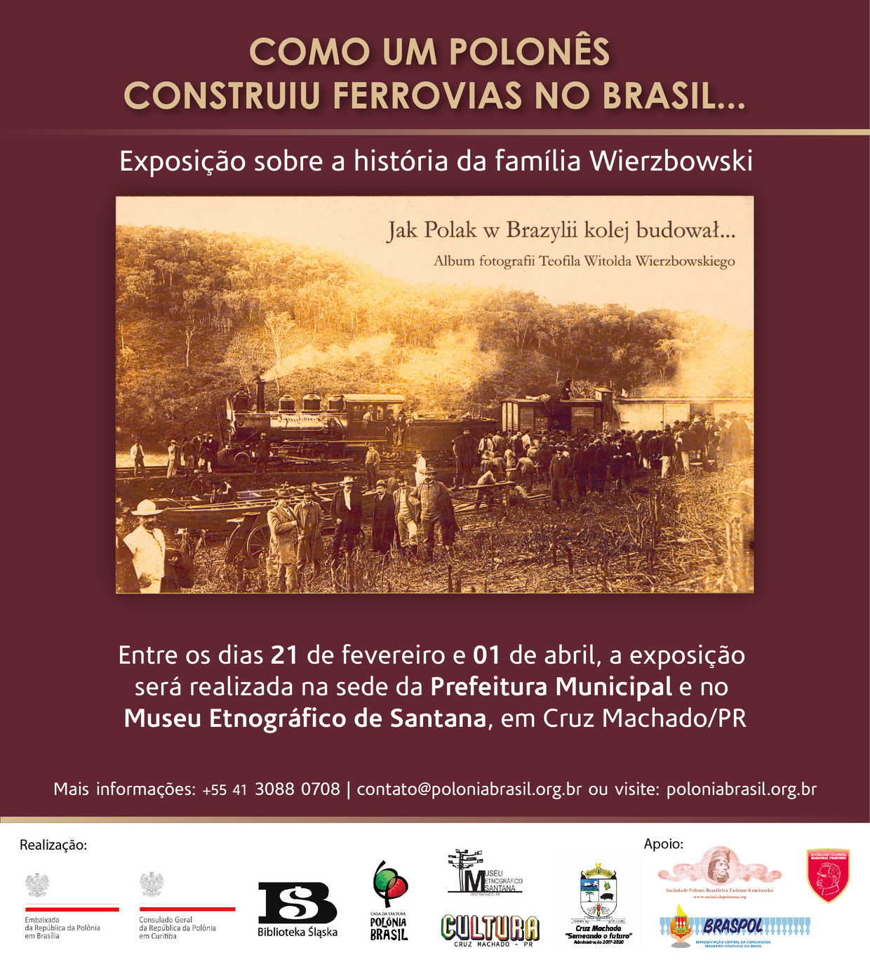 Cruz Machado recebe a exposição: Como um polonês construiu ferrovias no Brasil